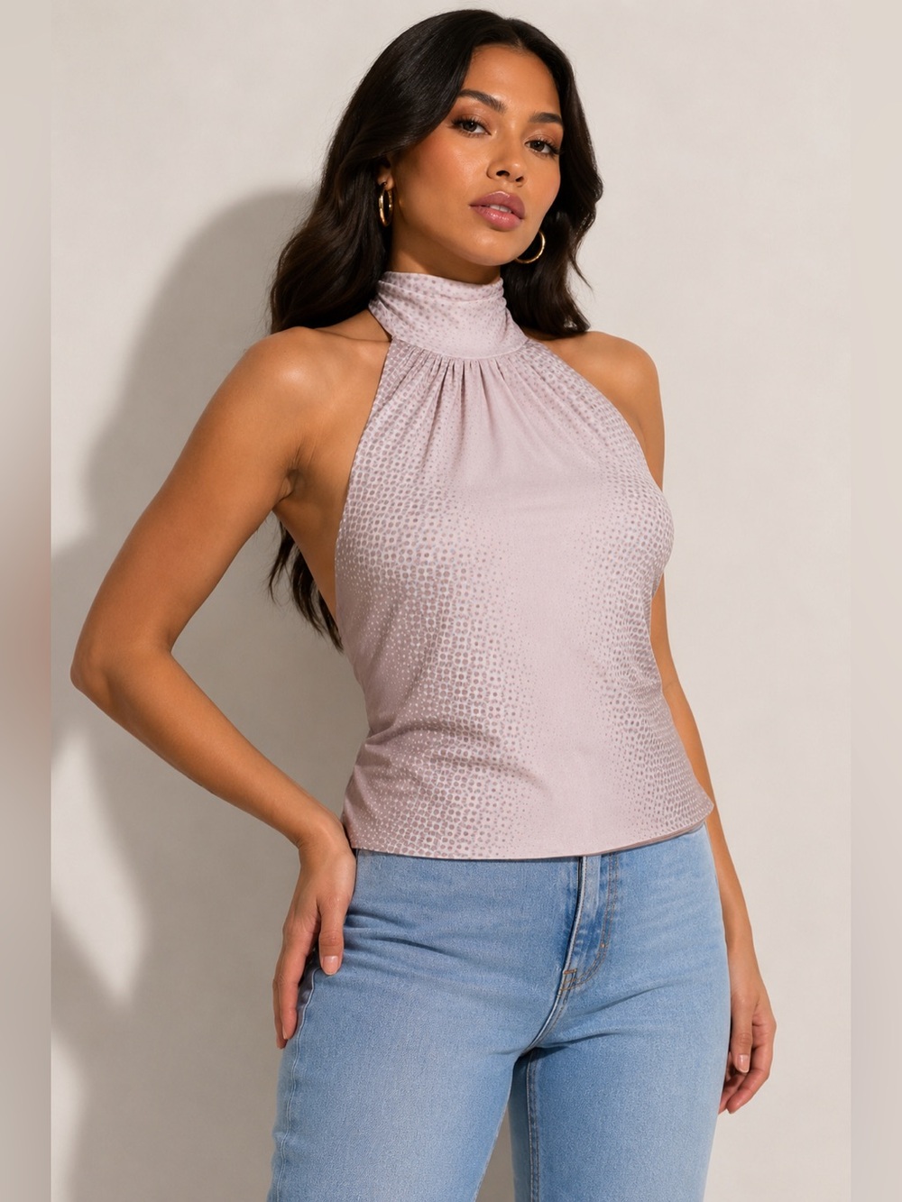 AFRM Golda Open Back Turtleneck Halter Top NWT Size S